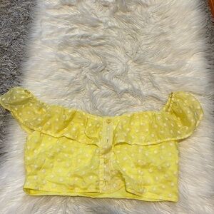 Yellow Polka Dot Crop Top